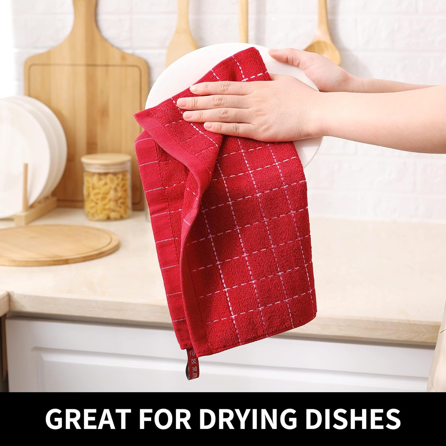 Kitchen Towels, Soft and Super Absorbent Dish Towels, Cotton Kitchen Towels -Pack of 4 (13 Kitchen Towels, Soft and Super Absorbent Dish Towels, Cotton Kitchen Towels -Pack of 4 (13
